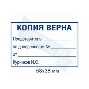 Макет штампа Копии верна №20